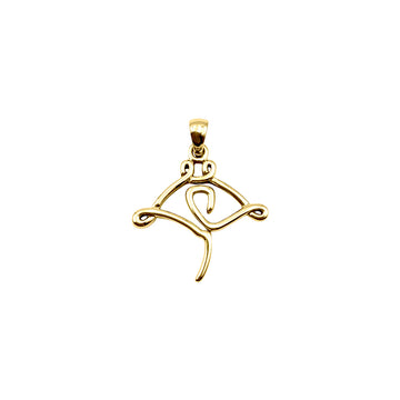 Manta Ray Minimal One Line Solid Gold Pendant GPD6369